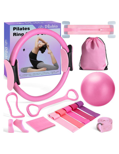 Kit de Pilates para Mujeres Dilobio DB-Sport-01 14 Piezas Rosa