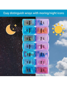 Organizador Semanal de Pastillas Zumd 7 Días con Funda Acolchada 2