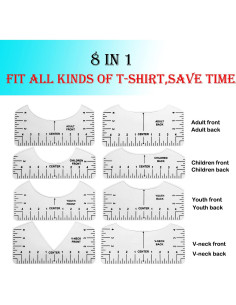 Kit de Reglas de Alineación para Camisetas LBttnny - 13 Piezas 2