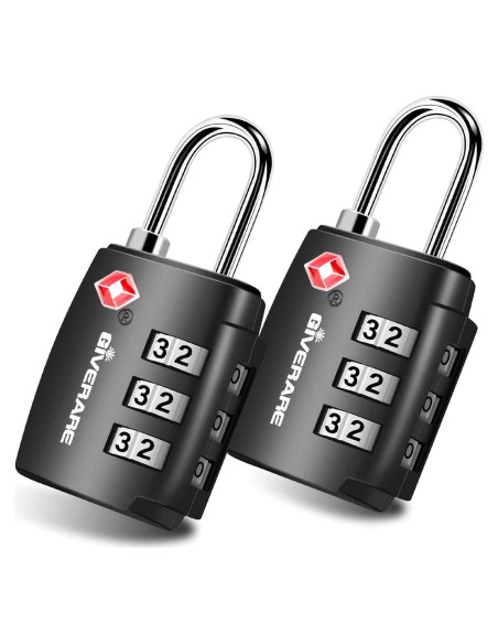 2 Candados de Equipaje GIVERARE TSA551 Combinación 3 Dígitos 2 Candados de Equipaje GIVERARE TSA551 Combinación 3 Dígitos