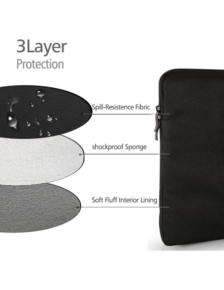 Funda Protectora UPERFECT 16.1" Negra Impermeable con Bolsillo Funda Protectora UPERFECT 16.1" Negra Impermeable con Bolsillo
