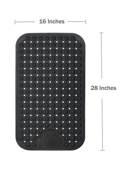 Alfombrilla Antideslizante para Baño Mantto 71x41cm Negra Alfombrilla Antideslizante para Baño Mantto 71x41cm Negra
