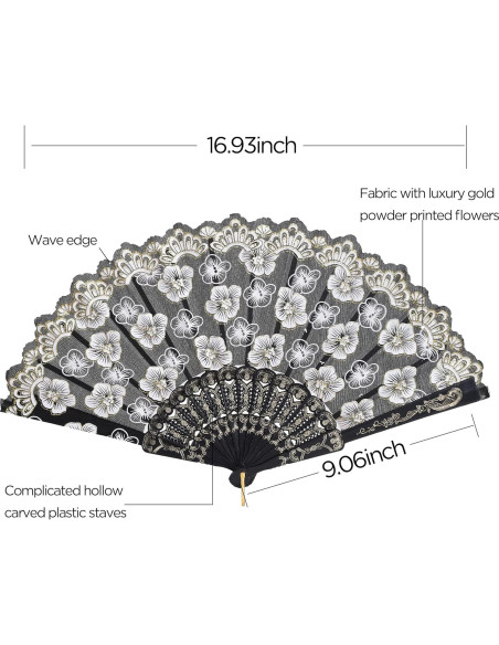 Abanicos Plegables Vintage BABEYOND 8pcs Floral Ciruelo Abanicos Plegables Vintage BABEYOND 8pcs Floral Ciruelo