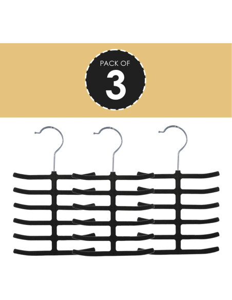 Organizador de Corbatas Home Basics - Paquete de 3, Antideslizante Organizador de Corbatas Home Basics - Paquete de 3, Antideslizante