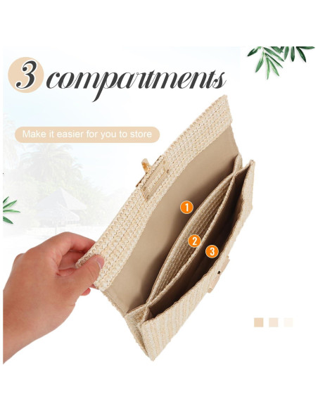 Bolso de mano de paja Freie Liebe para mujeres - Beige Bolso de mano de paja Freie Liebe para mujeres - Beige