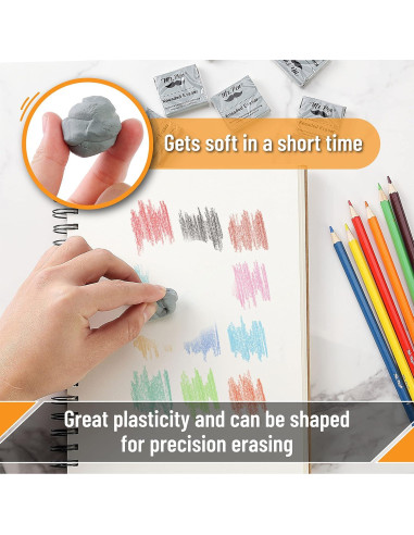 Gomas de Borrar Amasadas Mr. Pen - Set de 4 Gris