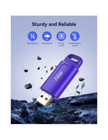 Paquete de 5 Unidades Flash USB Aiibe 32GB Colorido
