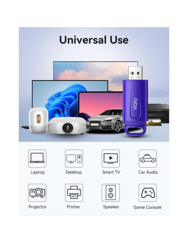 Paquete de 5 Unidades Flash USB Aiibe 32GB Colorido