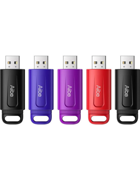 Paquete de 5 Unidades Flash USB Aiibe 32GB Colorido Paquete de 5 Unidades Flash USB Aiibe 32GB Colorido