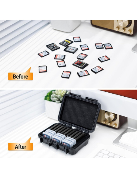 Estuche KIWIFOTOS para 22 Tarjetas SD y CF IP67 Impermeable Estuche KIWIFOTOS para 22 Tarjetas SD y CF IP67 Impermeable