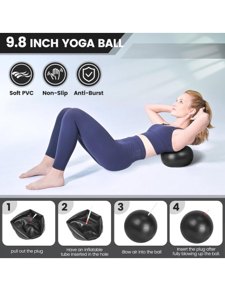Kit de Pilates en Casa HGKZJSL con Pelota y Bandas de Resistencia Kit de Pilates en Casa HGKZJSL con Pelota y Bandas de Resistencia