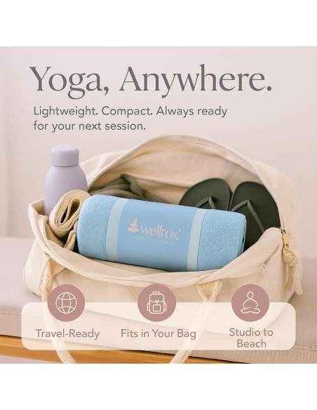 Toalla de Yoga Antideslizante Wellrox 187x66 cm Azul Microfibra Toalla de Yoga Antideslizante Wellrox 187x66 cm Azul Microfibra