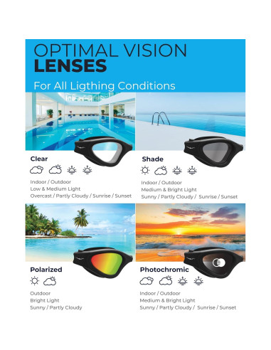 Gafas de natación AqtivAqua con lentes amplios y antiempañante