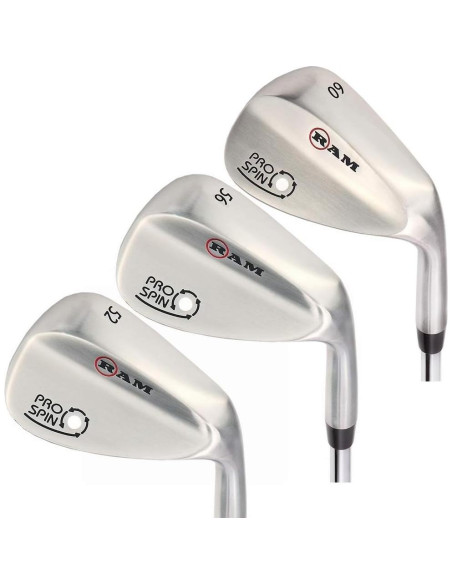 Conjunto de Wedges Ram Golf Pro Spin 3 - 52 56 60 Conjunto de Wedges Ram Golf Pro Spin 3 - 52 56 60