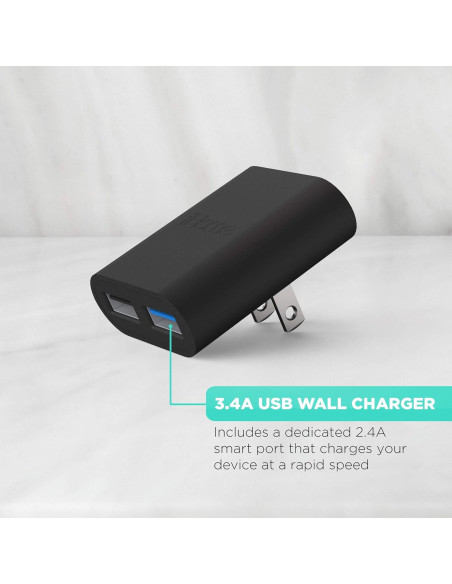 Cargador de pared USB iHome AC Pro 2 puertos 18g negro Cargador de pared USB iHome AC Pro 2 puertos 18g negro