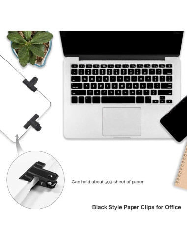 Clips Metálicos Engrosados Coideal 77 mm Negros 10 Pcs