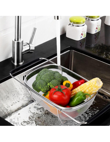 Colador de Fregadero ZDRongZhen Acero Inoxidable Expandible 29.5 cm