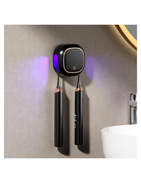 Soporte para Cepillos de Dientes Wekity Negro, Limpieza Automática Soporte para Cepillos de Dientes Wekity Negro, Limpieza Automática