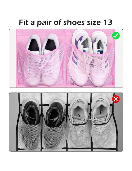 Organizador de Zapatos Colgante KIMBORA Rosa 12 Bolsillos Organizador de Zapatos Colgante KIMBORA Rosa 12 Bolsillos
