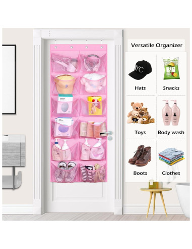 Organizador de Zapatos Colgante KIMBORA Rosa 12 Bolsillos