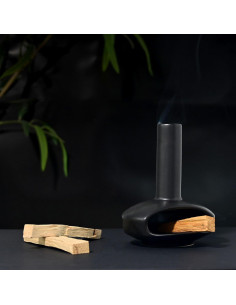 Soporte de Incienso Cerámica Tnstbiee Moderno Negro 9.1cm 2