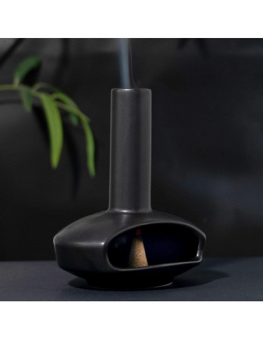 Soporte de Incienso Cerámica Tnstbiee Moderno Negro 9.1cm