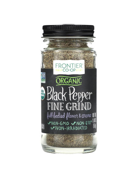 Pimienta Negra Molida Fina Orgánica Frontier Co-op 51g Pimienta Negra Molida Fina Orgánica Frontier Co-op 51g