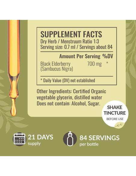 Gotas de Saúco Negro Herbamama 59 ml - Suplemento Inmunológico Vegano Gotas de Saúco Negro Herbamama 59 ml - Suplemento Inmunológico Vegano
