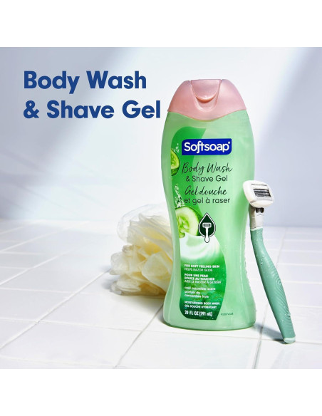 Gel de Ducha Hidratante Softsoap 591 ml y Gel de Afeitar Pepino Fresco Gel de Ducha Hidratante Softsoap 591 ml y Gel de Afeitar Pepino Fresco