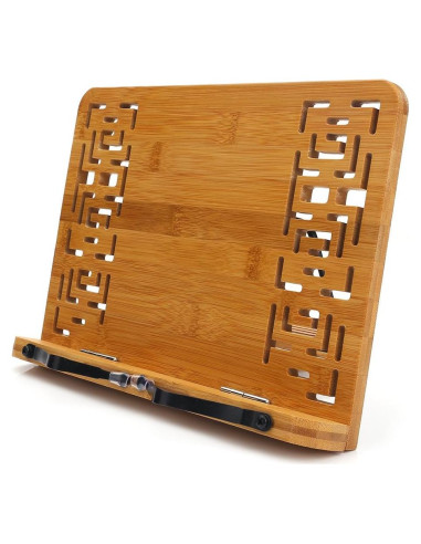 Soporte de libro de bambú Wishacc ajustable 28x20.5cm