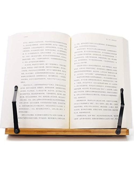 Soporte de libro de bambú Wishacc ajustable 28x20.5cm Soporte de libro de bambú Wishacc ajustable 28x20.5cm