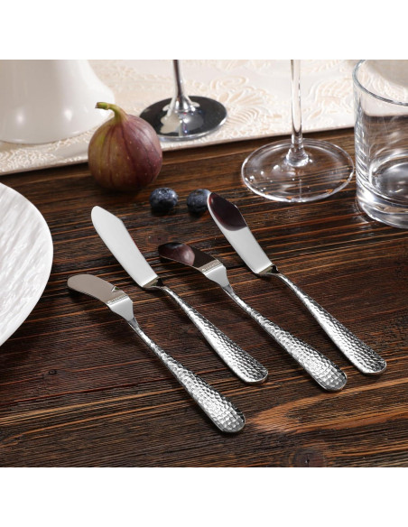 Set de 4 Cuchillos para Mantequilla KEAWELL 18/10 Martillado Set de 4 Cuchillos para Mantequilla KEAWELL 18/10 Martillado