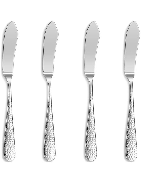 Set de 4 Cuchillos para Mantequilla KEAWELL 18/10 Martillado Set de 4 Cuchillos para Mantequilla KEAWELL 18/10 Martillado