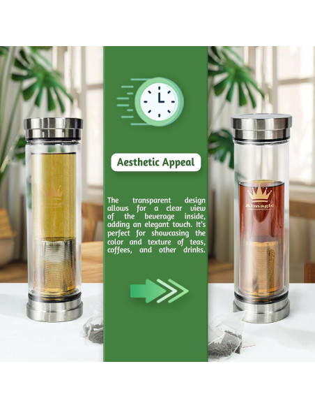 Botella Infusor de Té Almagic 400 ml Doble Pared Aislada Botella Infusor de Té Almagic 400 ml Doble Pared Aislada