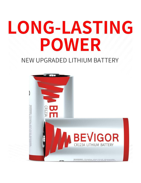 Baterías de Litio Bevigor CR123A 3V Paquete de 6, 1500mAh Baterías de Litio Bevigor CR123A 3V Paquete de 6, 1500mAh