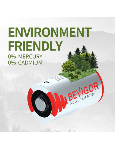 Baterías de Litio Bevigor CR123A 3V Paquete de 6, 1500mAh