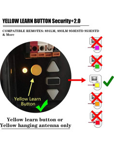 Control Remoto para Puerta de Garaje LAWOHO Amarillo 1 Botón 2