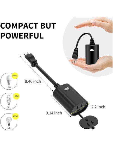 Enchufe Dimmer Inteligente Exterior Minoston MP22ZD 400W Z-Wave Enchufe Dimmer Inteligente Exterior Minoston MP22ZD 400W Z-Wave