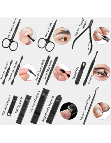 Set de Manicura y Pedicura Luck Around 26 Piezas Acero Inoxidable