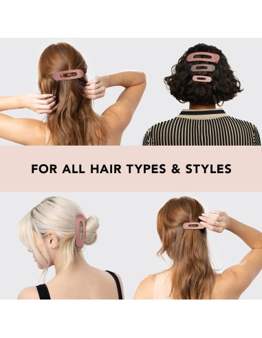 Pinzas Planas Kitsch Terracota 3pcs - Para Todo Tipo de Cabello