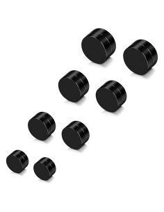 Pendientes Magnéticos Falsos YZstyle Acero Inoxidable Negro 12mm