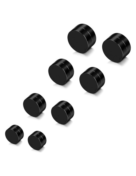 Pendientes Magnéticos Falsos YZstyle Acero Inoxidable Negro 12mm Pendientes Magnéticos Falsos YZstyle Acero Inoxidable Negro 12mm