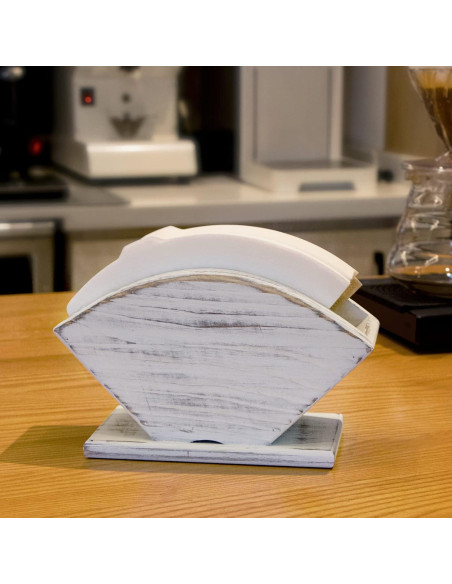 Soporte para filtros de café ANBOXIT de pino blanco 12.8x7.2x16.5 cm Soporte para filtros de café ANBOXIT de pino blanco 12.8x7.2x16.5 cm