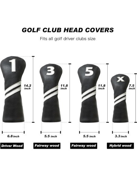 Cubiertas de Palos de Golf Frimon 4PCS Negro Caricatura Cubiertas de Palos de Golf Frimon 4PCS Negro Caricatura