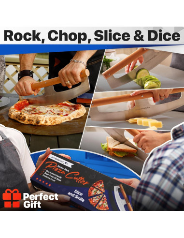 Cortador de Pizza KitchenStar 35.6 cm Acero Inoxidable Mango Madera