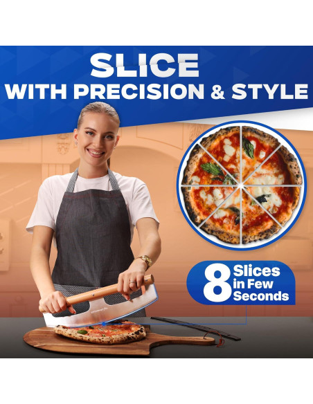 Cortador de Pizza KitchenStar 35.6 cm Acero Inoxidable Mango Madera Cortador de Pizza KitchenStar 35.6 cm Acero Inoxidable Mango Madera