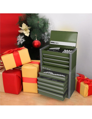 Caja de Herramientas Mini P.I.T. Verde Ejercito 3 Cajones