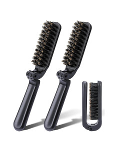 Cepillo de Pelo Plegable MOZEAT LENS 2 Pcs Cerda de Jabalí Negro