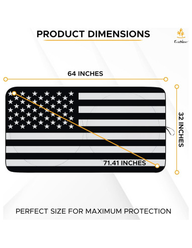 Sombra Solar EcoNour para Parabrisas Mediana - Bandera Americana B&W