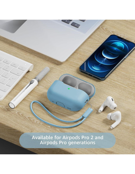 Funda de Silicona para AirPods Pro 2 Tandoler - Azul Mezclilla Funda de Silicona para AirPods Pro 2 Tandoler - Azul Mezclilla